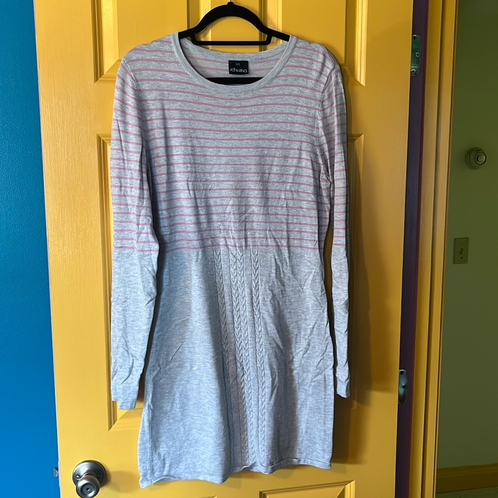 Schwiing Gray & Pink Sweater Dress
